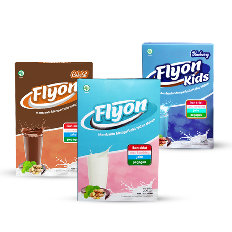 Susu Flyon penggemuk badan Original, Cokelat, dan Flyon Kids untuk nafsu makan anak